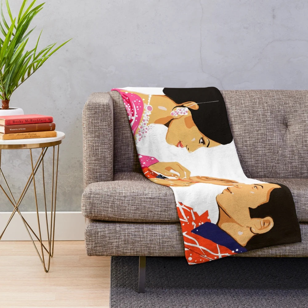 Om Shanti Om inspired plush blanket featuring Bollywood stars