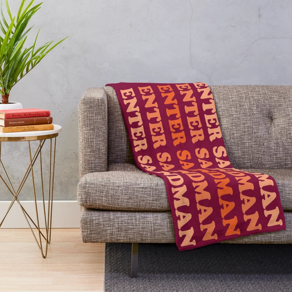 Ombre plush blanket inspired by Enter Sandman for Virginia Tech fans