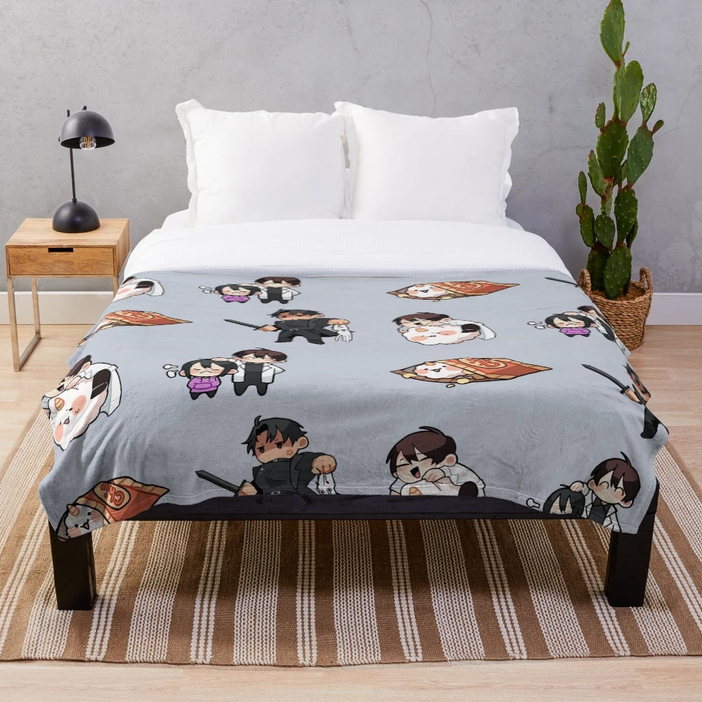 Omniscient Readers Viewpoint inspired plush blanket with cute chibi characters