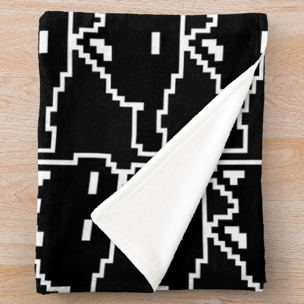 Omori cat mewo inspired plush blanket with pixel art design