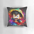 Soft, plush Monkey D. Luffy anime character pillow with night sky, space, and fantasy design