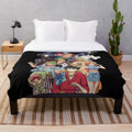 One Piece-themed plush blanket featuring the Straw Hat Pirate Crew