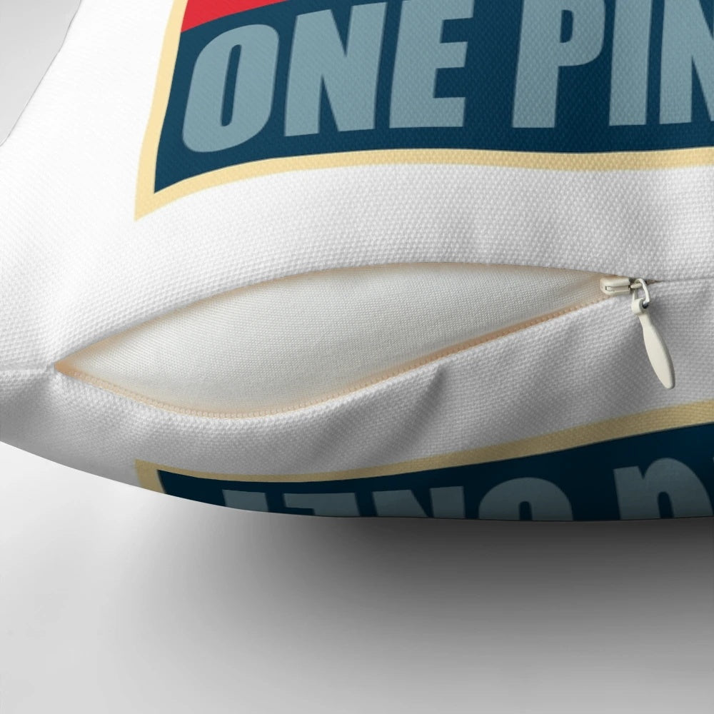 One Ping Only" themed pillow with soft, plush design