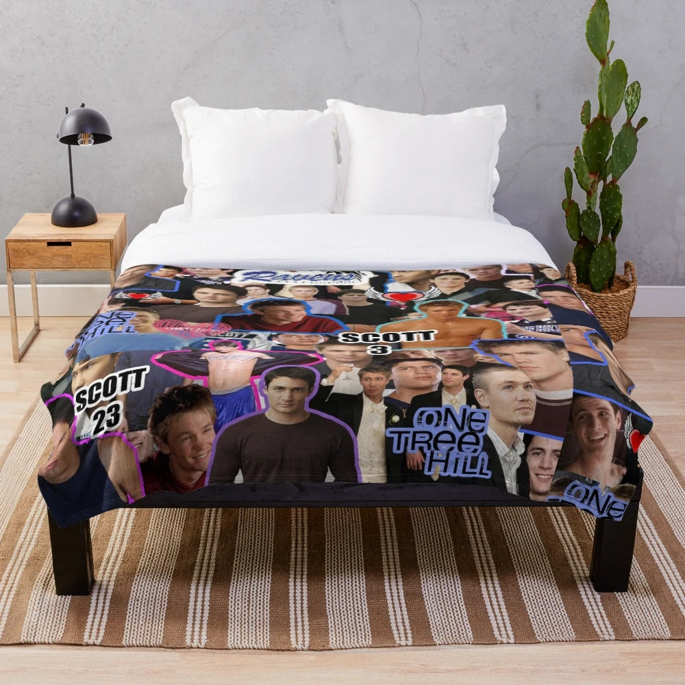 Plush One Tree Hill themed blanket featuring the Scott brothers