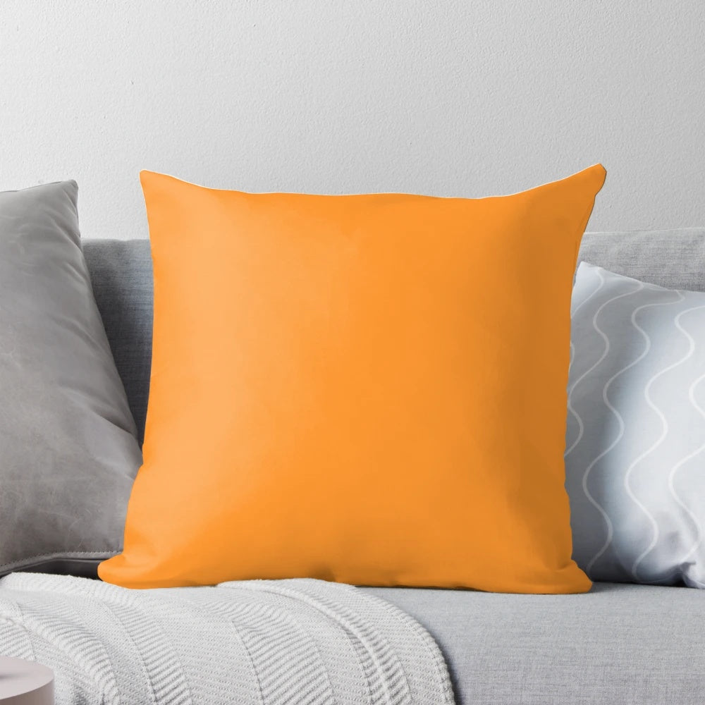 Orange decorative pillow with a soft, plush design for comfortable home accents.