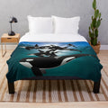 Orca and Whale Plush Blanket