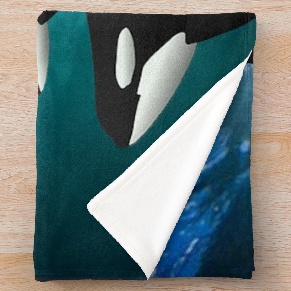 Orca and Whale Plush Blanket