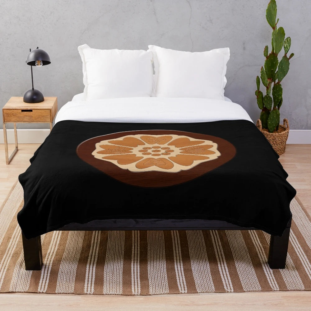 Order of the White Lotus plush blanket featuring the iconic symbol from the Avatar series