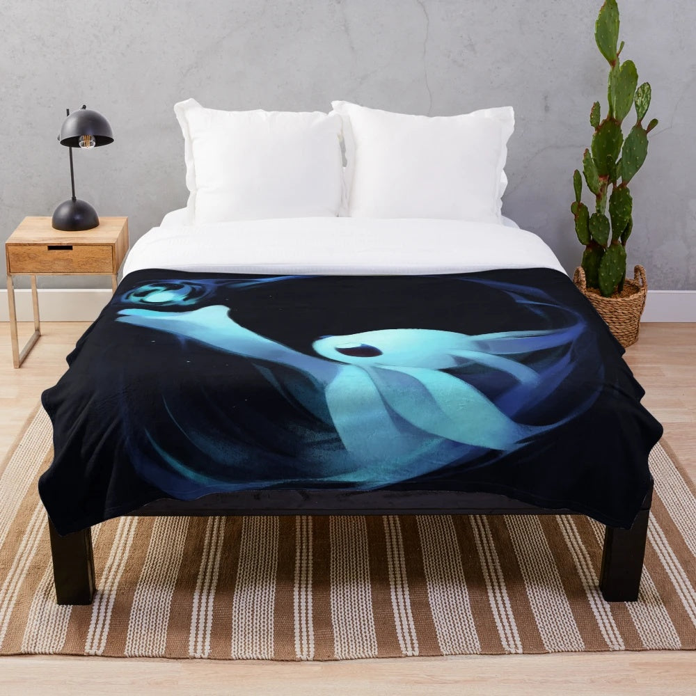 Soft and cuddly plush blanket featuring the character Ori from the video game Ori and the Blind Forest