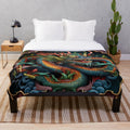 Soft and plush oriental-style dragons blanket