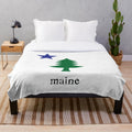 Original Maine Flag Inspired Plush Blanket