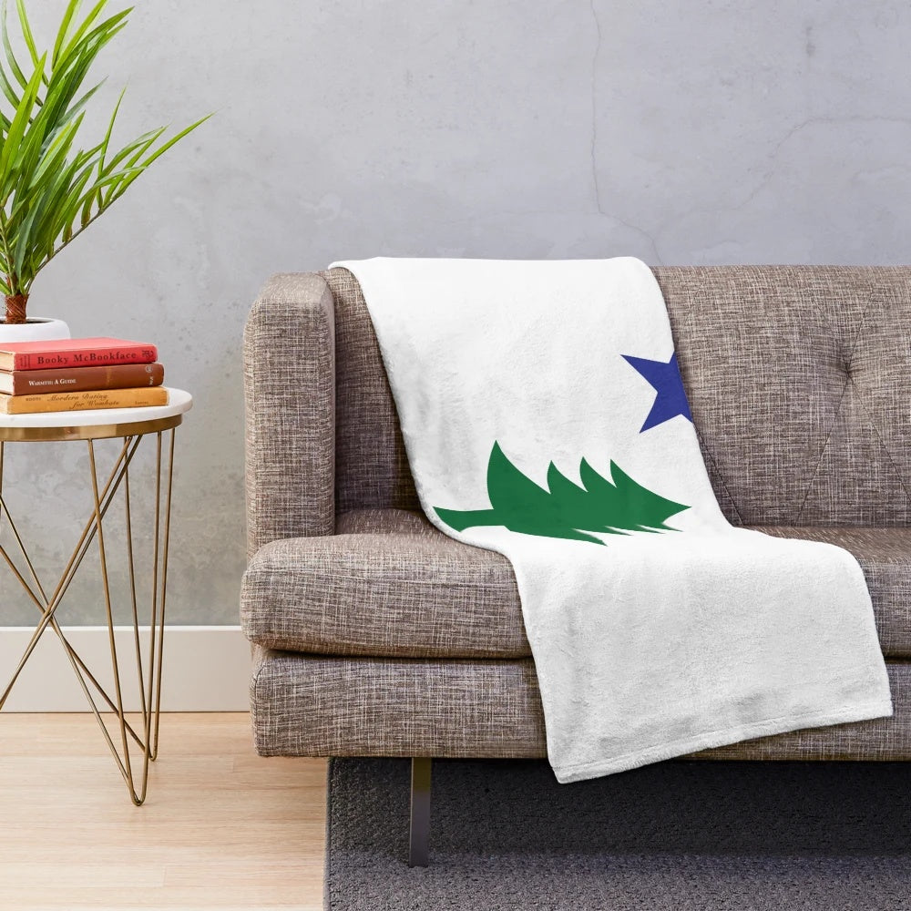 Original Maine Flag Inspired Plush Blanket