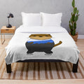 Otter Kazuki plush blanket with ice skating scene