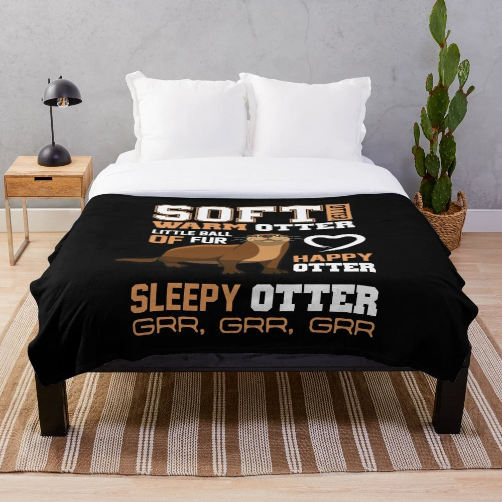Soft, plush otter-themed blanket with a cute and humorous design for otter lovers