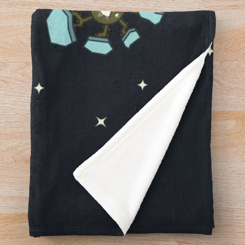 Outer Wilds-themed plush blanket featuring the solar system