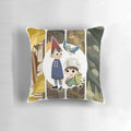 Soft, plush pillow featuring the main characters from the animated series "Over the Garden Wall