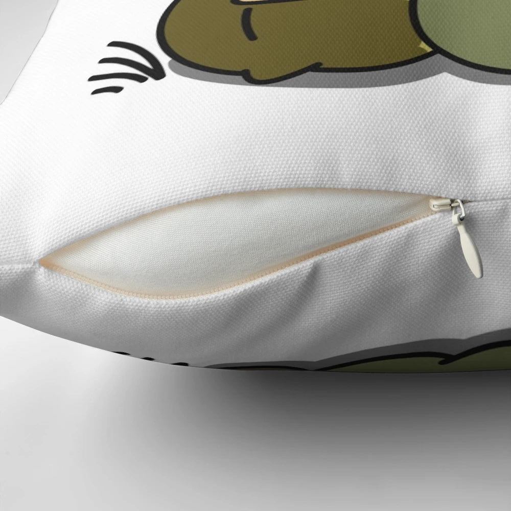 Soft, plush pillow featuring Greg and The Frog from the animated TV series Over the Garden Wall.