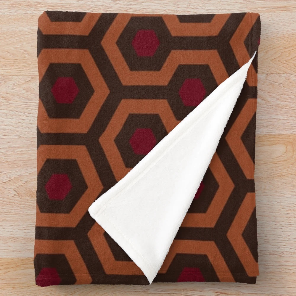 Overlook Hotel-themed plush blanket with custom design