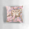 Soft, plush owl-themed pillow with a beautiful floral and tree design, perfect for adding a touch of nature to your home.