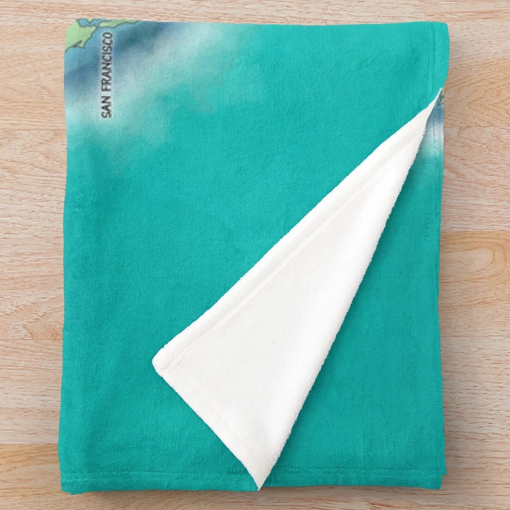 Pacific Crest Trail inspired plush blanket with map design