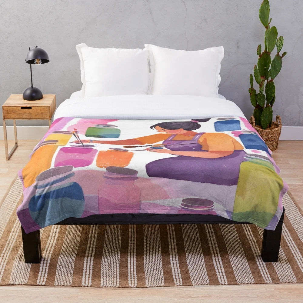 Painter's Plush Blanket - Soft and Comfortable Blanket for Art Hobbyists