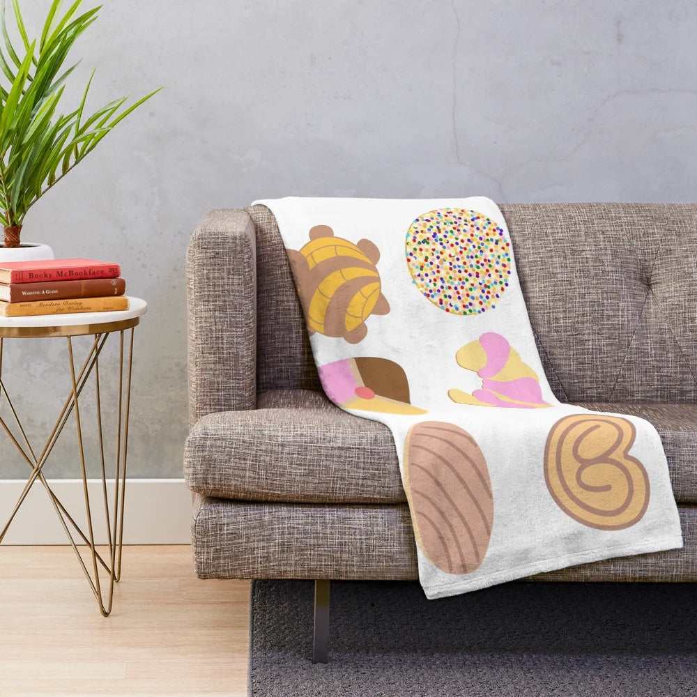 Colorful plush blanket inspired by traditional Mexican pan dulce pastries