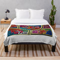 Panamanian mola de panama plush blanket