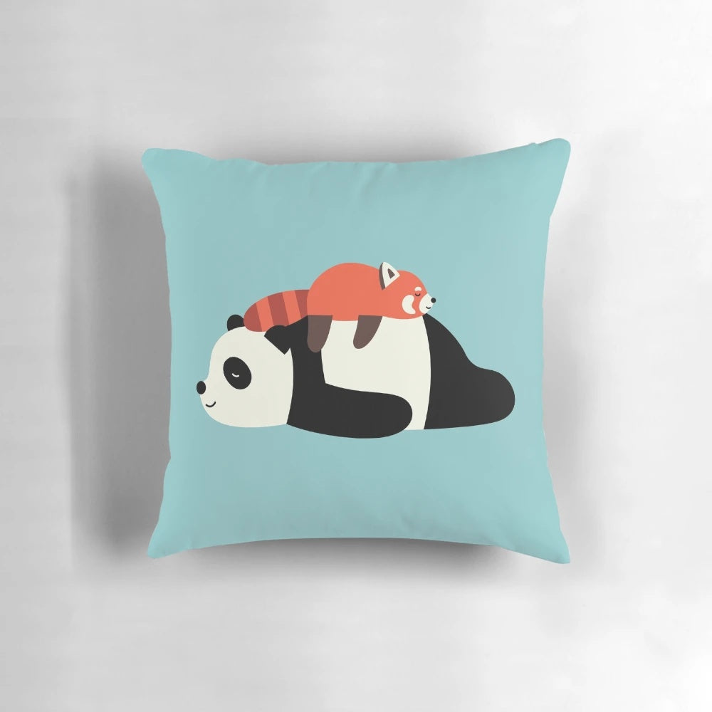 Plush panda-themed pillow for a comfortable and soothing sleep experience