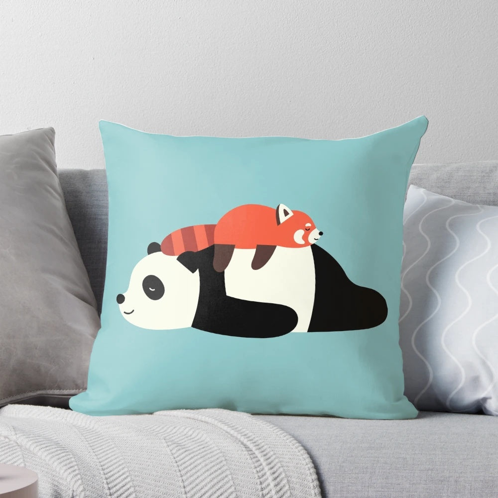 Plush panda-themed pillow for a comfortable and soothing sleep experience