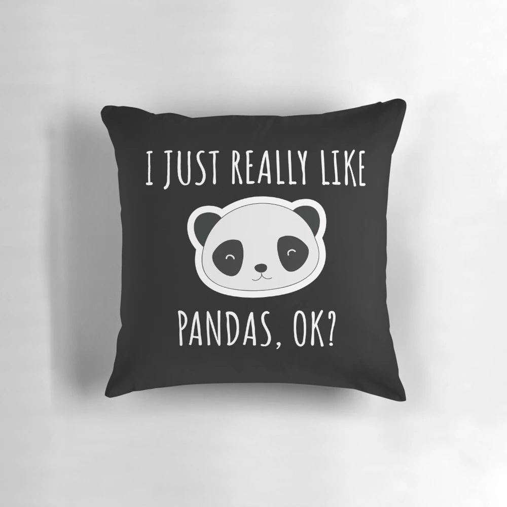 Soft, plush panda pillow with cute panda design