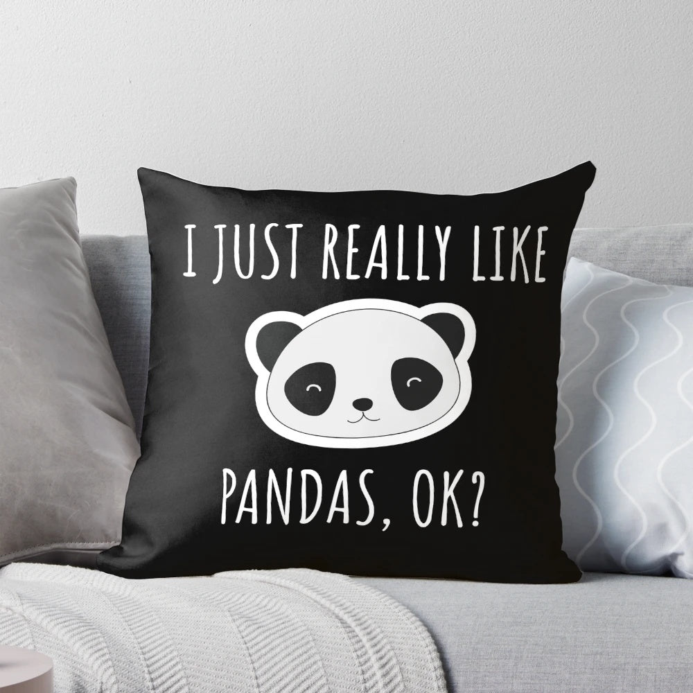 Soft, plush panda pillow with cute panda design