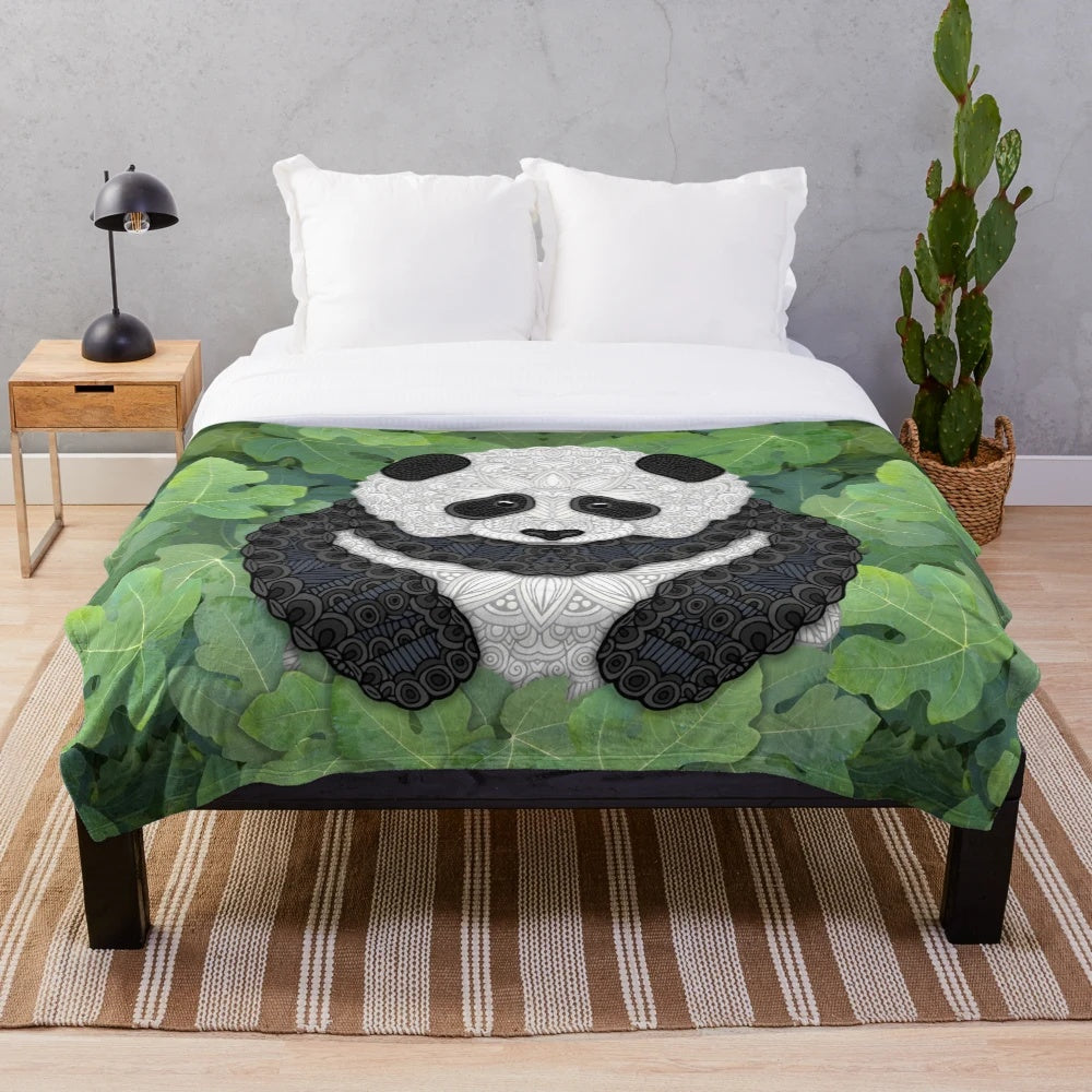 Soft and cuddly panda plush blanket