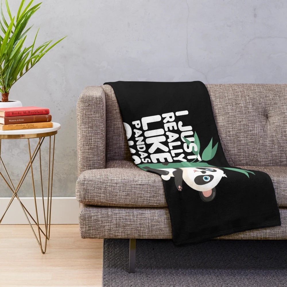 Soft and cuddly panda plush throw blanket