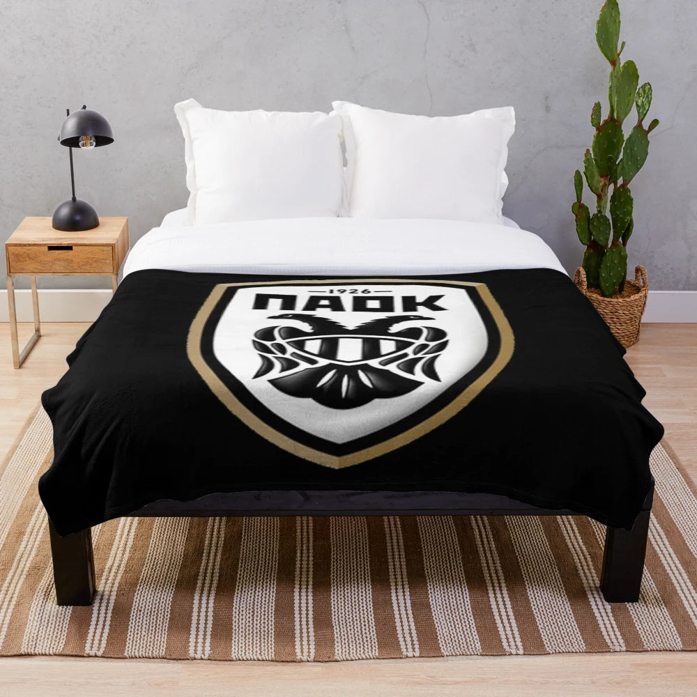 PAOK football plush blanket with team logo