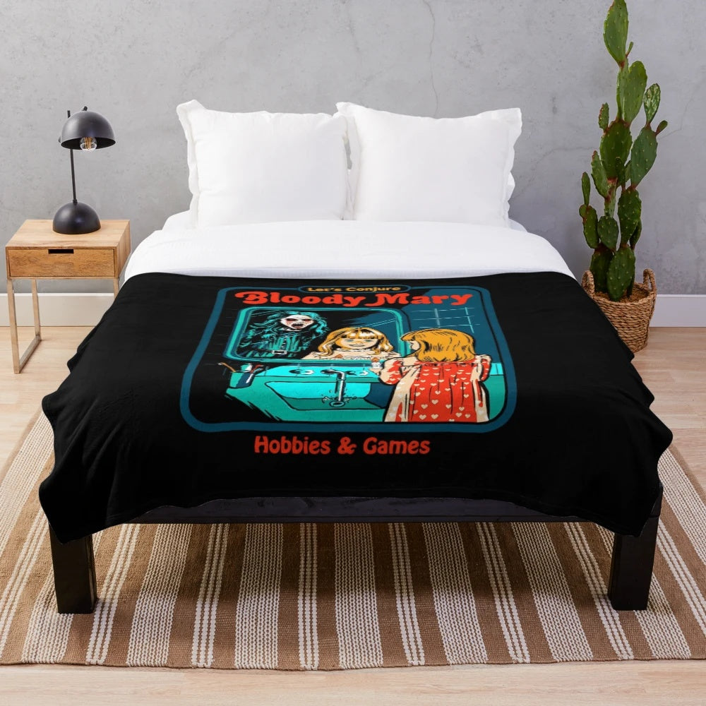 Plush blanket with Bloody Mary inspired design