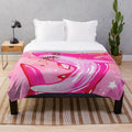 Soft and cuddly pastel pink plush shark blanket