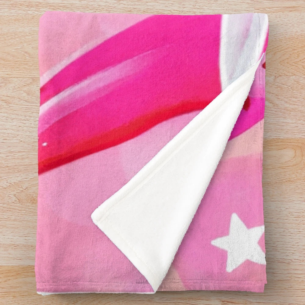 Soft and cuddly pastel pink plush shark blanket