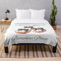 Soft and Plush Autumn Leaves and Pumpkin Blanket