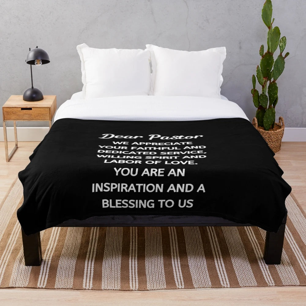 Pastor Appreciation Plush Blanket with soft, warm fabric