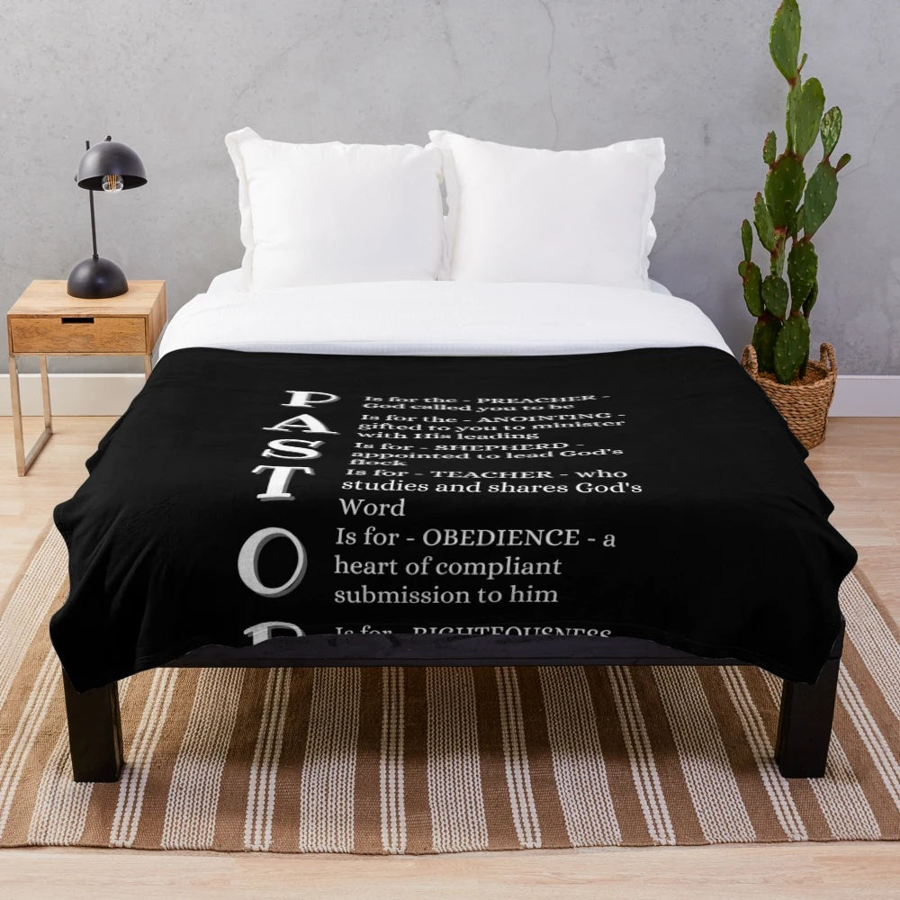 Pastor Definition Plush Blanket for Christian Men and Church Leaders