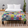 Positivity Patchwork Plush Blanket for Inspiring Interiors