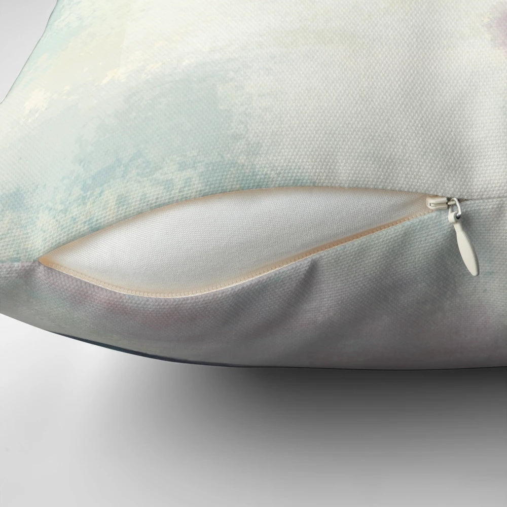 Patience Pillow featuring an illustration of Inuit children fishing in a snowy, Arctic landscape
