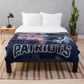 Patriots-inspired plush blanket with American flag design