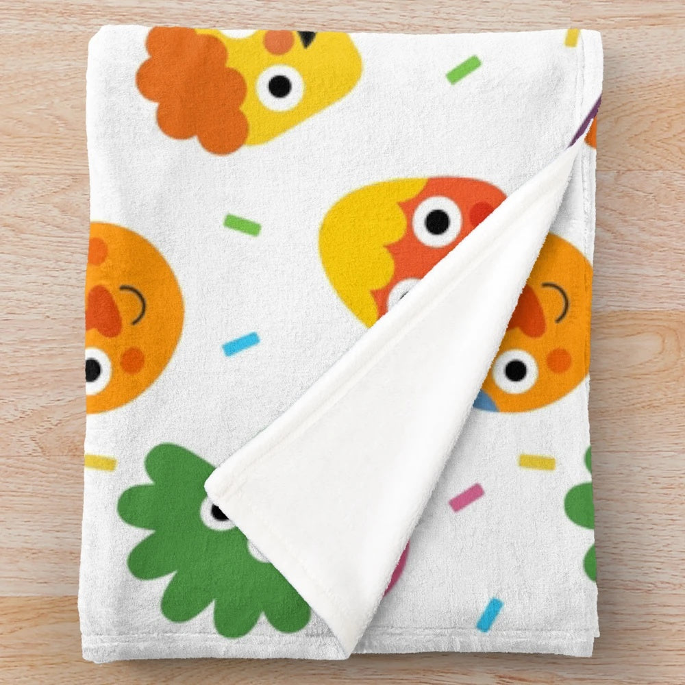 Noodle and Pals inspired pattern plush blanket