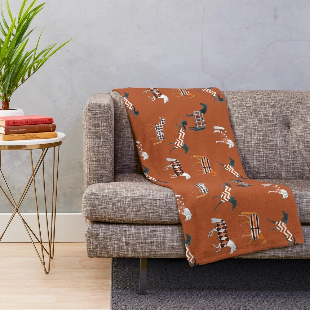 Patterned ponies autumn plush blanket