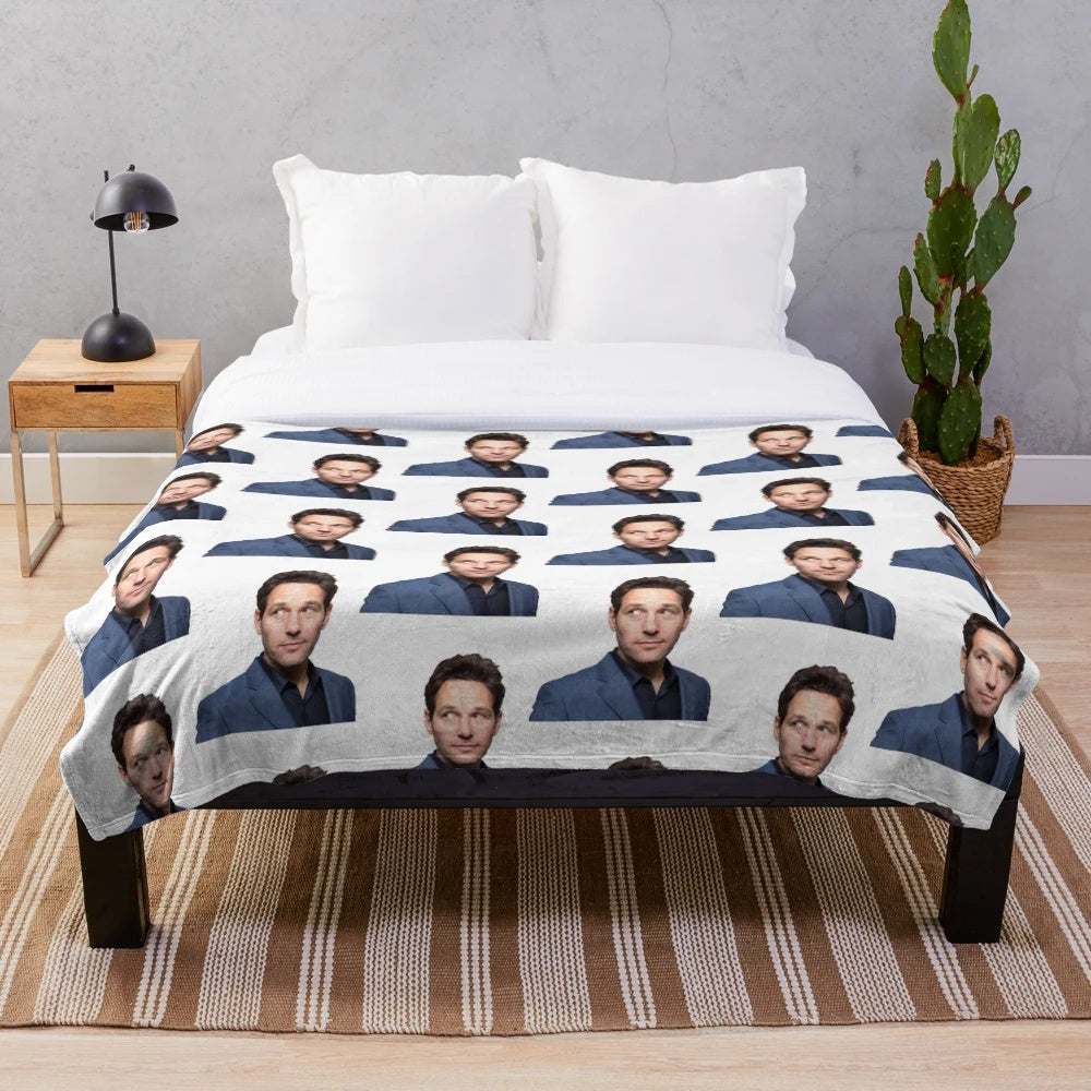Soft and plush Paul Rudd inspired blanket for Marvel fans