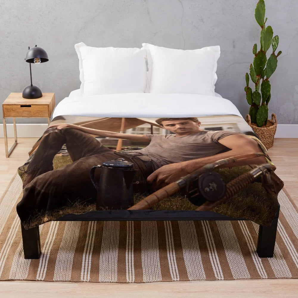 Soft and Comfortable Paul Wesley Inspired Plush Blanket
