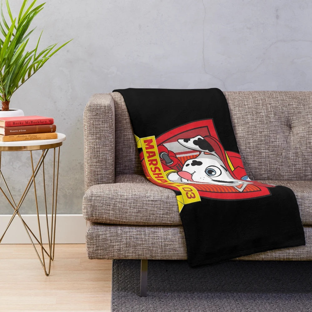 Paw Patrol Plush Blanket featuring Marshall Shield