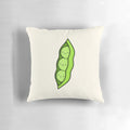 Cozy pea pod-shaped pillow made from natural, plant-based materials