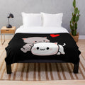 Peach cat and Goma plush blanket for cozy and soft bedroom decor